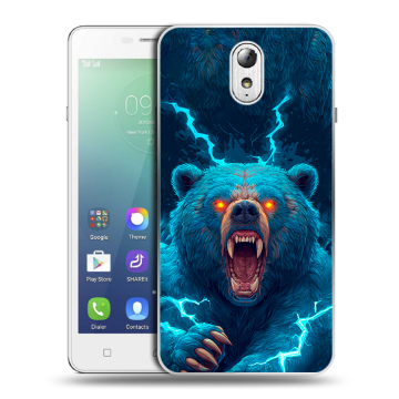 Силиконовый чехол на Lenovo Vibe P1m с принтом Медведь