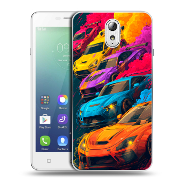 Силиконовый чехол на Lenovo Vibe P1m с принтом Тачки
