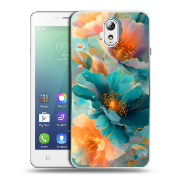 Силиконовый чехол на Lenovo Vibe P1m с принтом Цветы