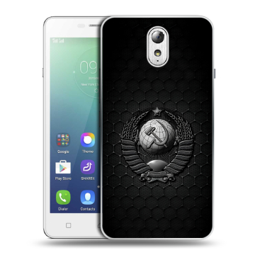 Силиконовый чехол на Lenovo Vibe P1m с принтом Герб Флаг СССР