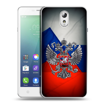 Силиконовый чехол на Lenovo Vibe P1m с принтом Флаг России