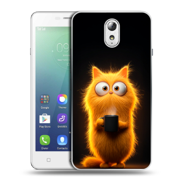 Силиконовый чехол на Lenovo Vibe P1m с принтом Смешной кот Силиконовый чехол на Lenovo Vibe P1m с принтом Смешной кот
