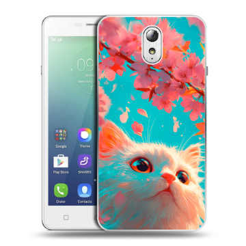 Силиконовый чехол на Lenovo Vibe P1m с принтом Красивый кот