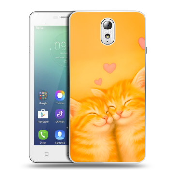 Силиконовый чехол на Lenovo Vibe P1m с принтом Милые котята