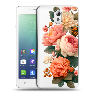 Силиконовый чехол на Lenovo Vibe P1m с принтом цветы