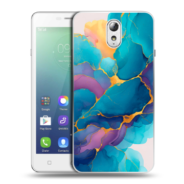 Силиконовый чехол на Lenovo Vibe P1m с принтом Мрамор блестки