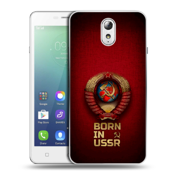 Силиконовый чехол на Lenovo Vibe P1m с принтом Флаг Герб СССР