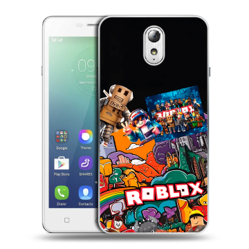 Силиконовый чехол на Lenovo Vibe P1m с принтом Roblox Роблокс