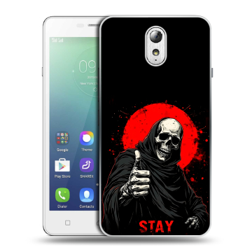 Силиконовый чехол на Lenovo Vibe P1m с принтом смешной скелет