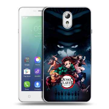 Силиконовый чехол на Lenovo Vibe P1m с принтом Demon Slayer Клинок рассекающий демонов