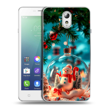 Силиконовый чехол на Lenovo Vibe P1m с принтом Новый год