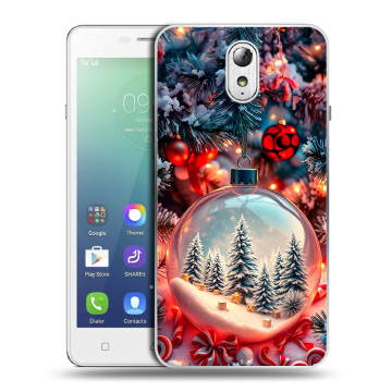 Силиконовый чехол на Lenovo Vibe P1m с принтом Новый год