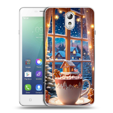 Силиконовый чехол на Lenovo Vibe P1m с принтом Новый год