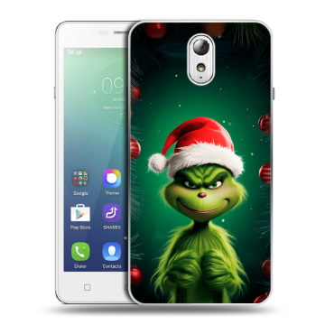 Силиконовый чехол на Lenovo Vibe P1m с принтом Гринч Новый год Рождество