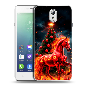 Силиконовый чехол на Lenovo Vibe P1m с принтом Новый год