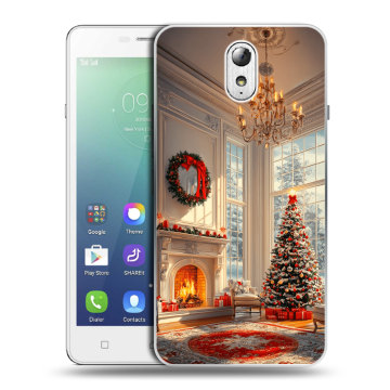 Силиконовый чехол на Lenovo Vibe P1m с принтом Новый год