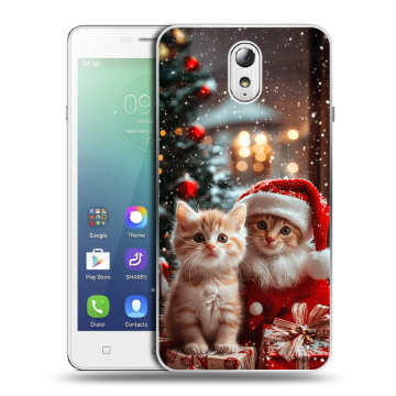 Силиконовый чехол на Lenovo Vibe P1m с принтом Новый год