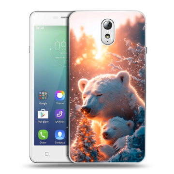 Силиконовый чехол на Lenovo Vibe P1m с принтом Новый год