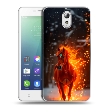 Силиконовый чехол на Lenovo Vibe P1m с принтом Новый год