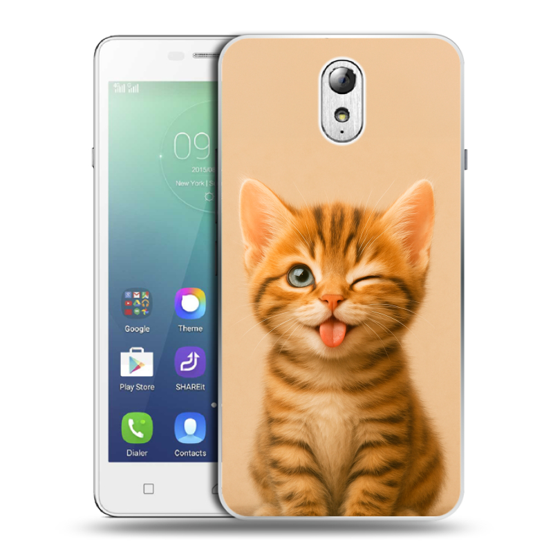 Силиконовый чехол на Lenovo Vibe P1m с принтом котенок Силиконовый чехол на Lenovo Vibe P1m с принтом котенок