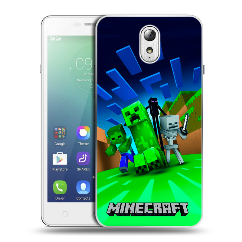 Силиконовый чехол на Lenovo Vibe P1m с принтом Майнкрафт Силиконовый чехол на Lenovo Vibe P1m с принтом Майнкрафт