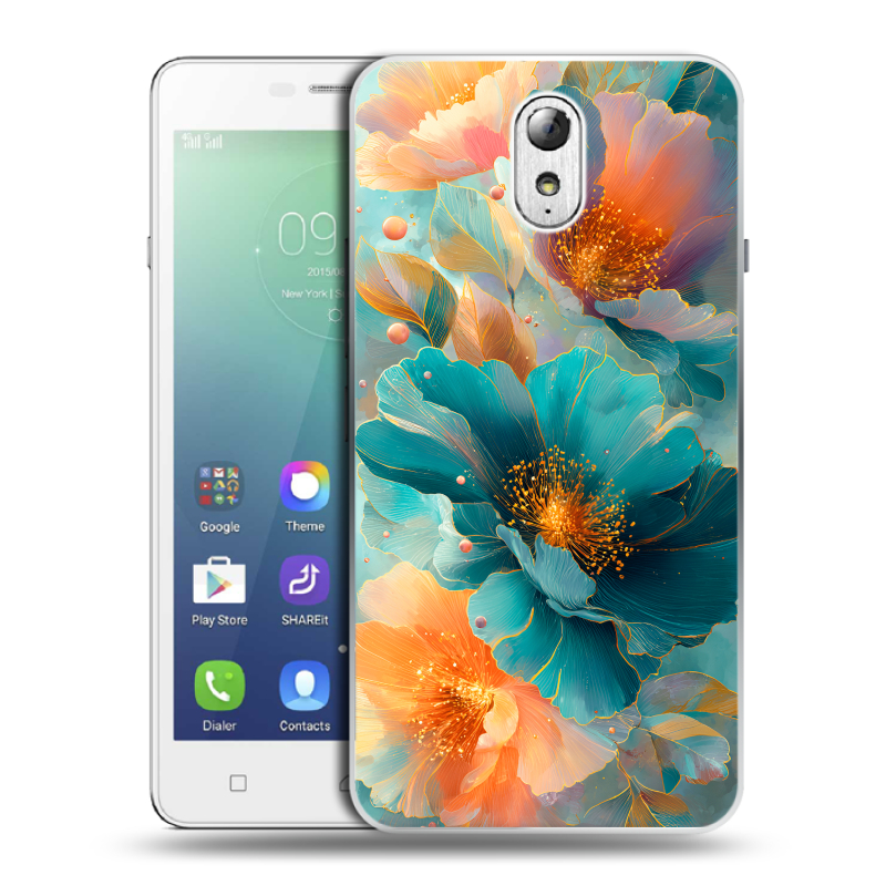 Силиконовый чехол на Lenovo Vibe P1m с принтом Цветы Силиконовый чехол на Lenovo Vibe P1m с принтом Цветы