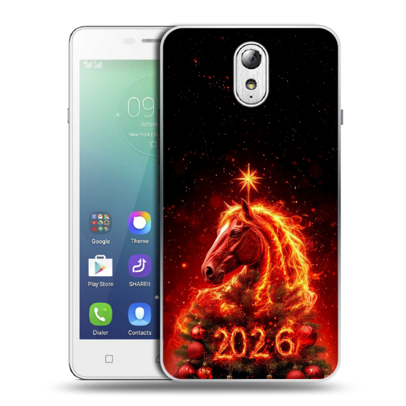 Силиконовый чехол на Lenovo Vibe P1m с принтом Новый год Силиконовый чехол на Lenovo Vibe P1m с принтом Новый год