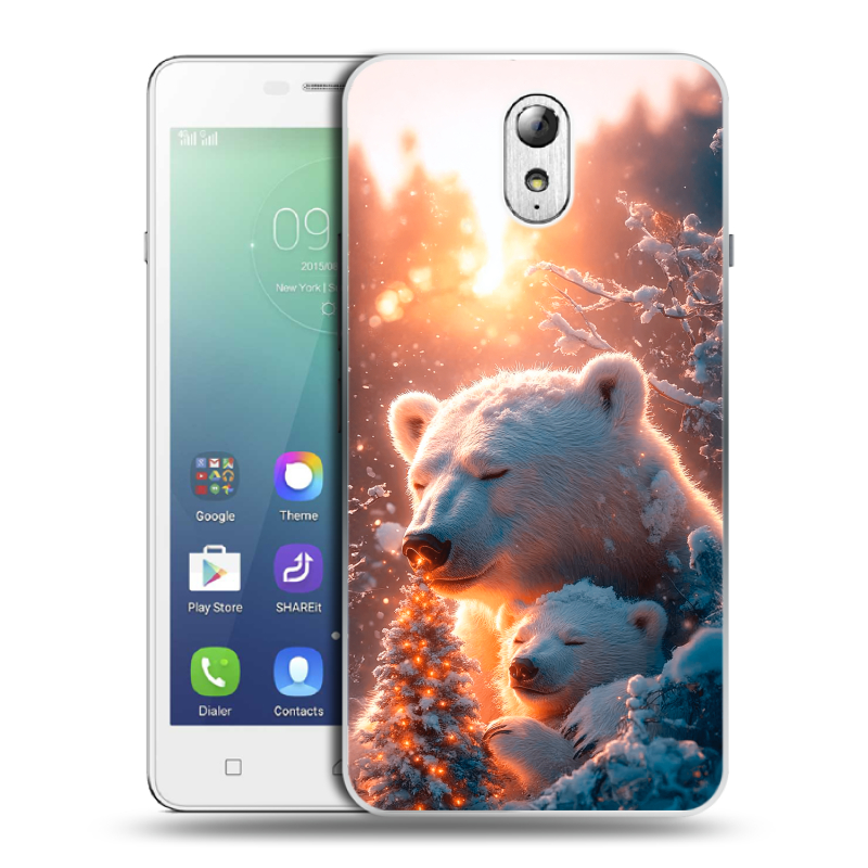 Силиконовый чехол на Lenovo Vibe P1m с принтом Новый год Силиконовый чехол на Lenovo Vibe P1m с принтом Новый год