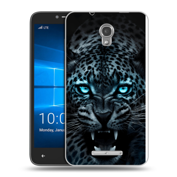 Пластиковый чехол на Alcatel OneTouch Pixi First с принтом Темный леопард Пластиковый чехол на Alcatel OneTouch Pixi First с принтом Темный леопард