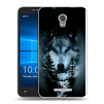Пластиковый чехол на Alcatel OneTouch Pixi First с принтом Лесной волк Пластиковый чехол на Alcatel OneTouch Pixi First с принтом Лесной волк