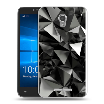 Пластиковый чехол на Alcatel OneTouch Pixi First с принтом Черные кристаллы Пластиковый чехол на Alcatel OneTouch Pixi First с принтом Черные кристаллы