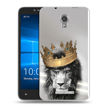 Пластиковый чехол на Alcatel OneTouch Pixi First с принтом Лев с короной Пластиковый чехол на Alcatel OneTouch Pixi First с принтом Лев с короной
