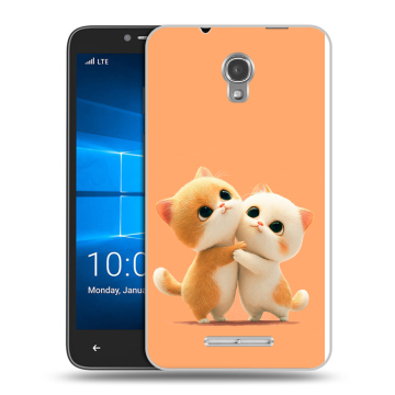Пластиковый чехол на Alcatel OneTouch Pixi First с принтом Милые котики Пластиковый чехол на Alcatel OneTouch Pixi First с принтом Милые котики