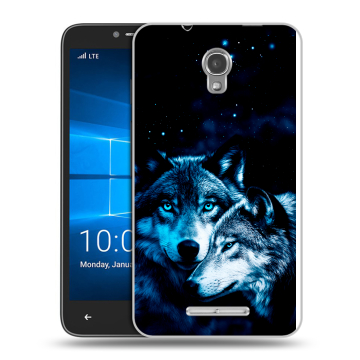Пластиковый чехол на Alcatel OneTouch Pixi First с принтом Волки Пластиковый чехол на Alcatel OneTouch Pixi First с принтом Волки