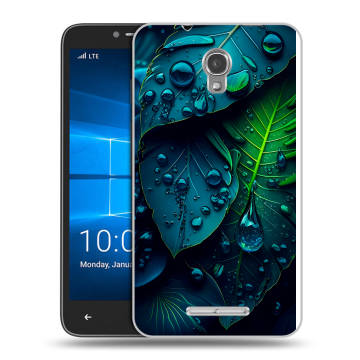 Пластиковый чехол на Alcatel OneTouch Pixi First с принтом Листья Пластиковый чехол на Alcatel OneTouch Pixi First с принтом Листья