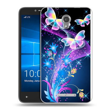 Пластиковый чехол на Alcatel OneTouch Pixi First с принтом Бабочки Пластиковый чехол на Alcatel OneTouch Pixi First с принтом Бабочки