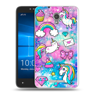 Пластиковый чехол на Alcatel OneTouch Pixi First с принтом Единороги Пластиковый чехол на Alcatel OneTouch Pixi First с принтом Единороги