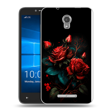 Пластиковый чехол на Alcatel OneTouch Pixi First с принтом Розы красные Пластиковый чехол на Alcatel OneTouch Pixi First с принтом Розы красные