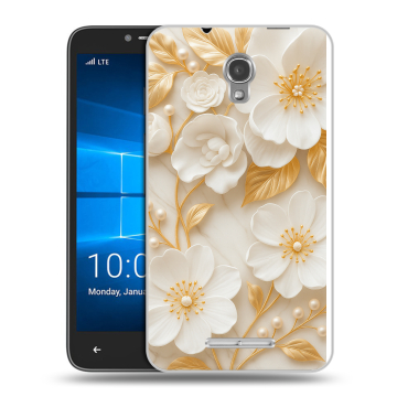 Пластиковый чехол на Alcatel OneTouch Pixi First с принтом Цветы Пластиковый чехол на Alcatel OneTouch Pixi First с принтом Цветы