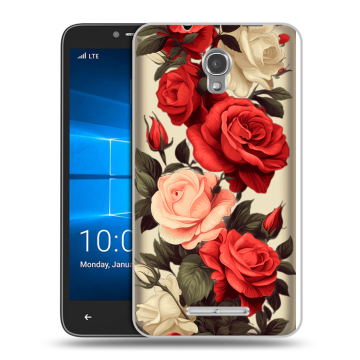 Пластиковый чехол на Alcatel OneTouch Pixi First с принтом Розы Пластиковый чехол на Alcatel OneTouch Pixi First с принтом Розы
