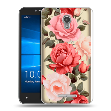 Пластиковый чехол на Alcatel OneTouch Pixi First с принтом Розы Пластиковый чехол на Alcatel OneTouch Pixi First с принтом Розы
