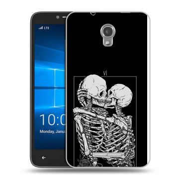 Пластиковый чехол на Alcatel OneTouch Pixi First с принтом Поцелуй скелетов Пластиковый чехол на Alcatel OneTouch Pixi First с принтом Поцелуй скелетов