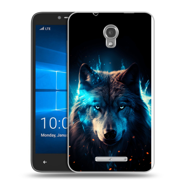Пластиковый чехол на Alcatel OneTouch Pixi First с принтом Волк ночной Пластиковый чехол на Alcatel OneTouch Pixi First с принтом Волк ночной