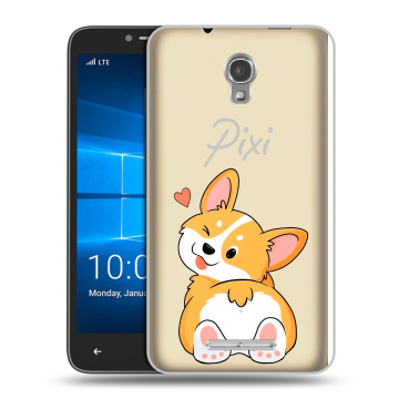 Пластиковый чехол на Alcatel OneTouch Pixi First с принтом Корги Пластиковый чехол на Alcatel OneTouch Pixi First с принтом Корги