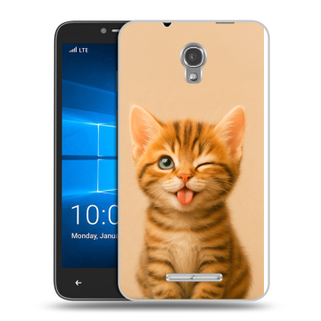 Пластиковый чехол на Alcatel OneTouch Pixi First с принтом котенок Пластиковый чехол на Alcatel OneTouch Pixi First с принтом котенок