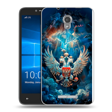 Пластиковый чехол на Alcatel OneTouch Pixi First с принтом Герб флаг России Пластиковый чехол на Alcatel OneTouch Pixi First с принтом Герб флаг России