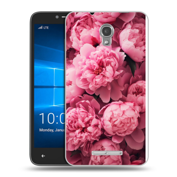 Пластиковый чехол на Alcatel OneTouch Pixi First с принтом цветы пионы Пластиковый чехол на Alcatel OneTouch Pixi First с принтом цветы пионы