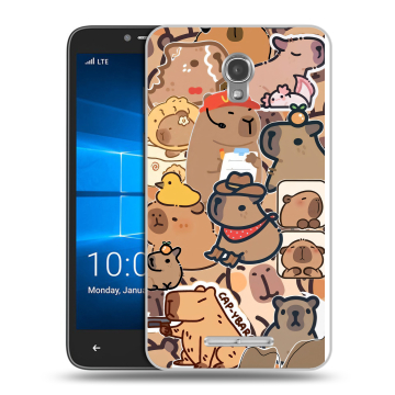 Пластиковый чехол на Alcatel OneTouch Pixi First с принтом капибара Пластиковый чехол на Alcatel OneTouch Pixi First с принтом капибара