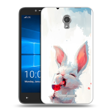 Пластиковый чехол на Alcatel OneTouch Pixi First с принтом кролик зайчик Пластиковый чехол на Alcatel OneTouch Pixi First с принтом кролик зайчик