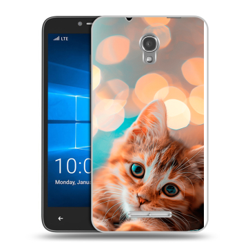Пластиковый чехол на Alcatel OneTouch Pixi First с принтом котик Пластиковый чехол на Alcatel OneTouch Pixi First с принтом котик